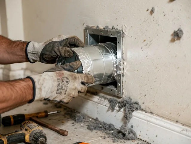 Professional dryer vent repair and installation by Montclair Dryer Vent Cleaning in Montclair